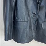 Spanx Blazer Faux Leather Oversized Long Size Medium Black Photo 3