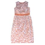 Carmen Marc Valvo - Orange Floral Sleeveless Midi Cocktail Dress Sz 4 Photo 1