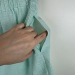 Lauren James NWT  Seersucker Skirt Sz S Scalloped Hem Mint‎ Stripe Pockets Preppy Photo 2