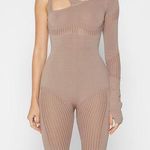 Maniere De Voir NWT  knitted contour one sleeve playsuit romper in taupe XS Photo 0