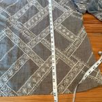 Ivy Jane Top Size M/L Gray Embroidered Peasant Blouse Boho Balloon Sleeve Mature Photo 8