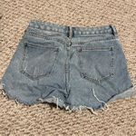 PacSun  High Rise Jean Mom Shorts Light blue Wash Lightly Distressed- Size 28 Photo 2