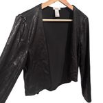 Cache Vintage  Sequin Jacket Cardigan Cropped Matte Black Open Front Womens Photo 7