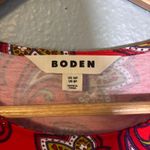 Boden Thea Long Sleeve Jersey Dress Midi Red Paisley Size 8 Petite Office Modest Photo 3