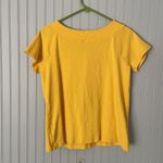 Rafaella Bright Yellow Short Sleeve T-Shirt With Metal Detail | Size XL Photo 5