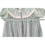 Vintage 60s 70s Peignoir Negligee L Pink Floral Nylon Lace Sheer Retro Feminine Size L Photo 6