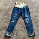 Blue Savvy  Maternity Distressed Cropped Jeans SIZE XL Photo 0