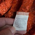 Worthington Y2K Orange Floral Lace V-Neck Top Black Trim Romantic Indie Fairy Photo 6