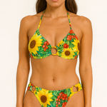 Jordan Emme  Sunflower Bikini Set Tie Knot Tropical Swimsuit S‎ Photo 0