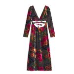 NWOT X Revolve Dresses Weworewhat Cut Out Flocked Velvet Dress Photo 9