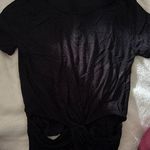 Heart & Hips Black Tie Front Short Sleeve Tee Photo 0