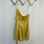 Lovers + Friends NWT  Karen Mini Dress Yellow Gold Satin Wrap Dress Small Revolve Photo 6