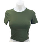 Aritzia TNA Action Green Crewneck Short Sleeve Activewear Crop Tee T-shirt Top S Photo 0