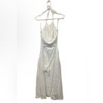 NWT Lulus Lovely Florals White Floral Jacquard Halter Midi Dress Size Medium Photo 2