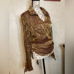 Fashion Bug Vintage  Metallic Brown and Gold Wrap-Style Top size: XL Photo 1