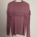 Roolee  Pink Ruffle Long Sleeve Top Small Photo 1