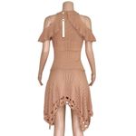 JONATHAN SIMKHAI Crochet Knit Hankerchief Hem Dress, Blush, XS Brown Photo 11