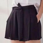 Aritzia  Sunday Best Wesley Pleated Shorts Belted Flowy in Black Photo 1