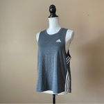 Adidas  | Gray Three Stripe Aeroready Primegreen  Gray Tank Top Sz L Photo 4