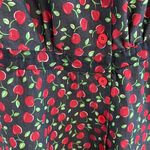 Bettie page Retro stretch chambray cherry print circle dress with original belt Photo 6