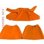 carole little VINTAGE Y2K ORANGE WOOL BLEND SKIRT SUIT (XS/4) Photo 10