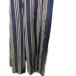 Vilagallo Navy‎ Striped Button Straight Leg Pants Size 38 Blue Photo 1