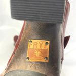 Frye Ella Clogs Stud Burgundy Leather Shearling Wood High Heels Womens 7 Photo 6
