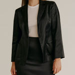 Jil Sander  black satin‎ 2 piece skirt suits sz 38 blazer quiet luxury minimalist Photo 0