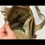 Vintage yellow green multi pocket shoulder hand bag purse Photo 4