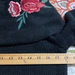 Cloud Chaser  size medium pullover off the shoulder black embroidered sweater NWT Photo 3