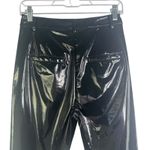 Tibi Tech Patent Faux Leather Skinny Trousers Pants Black Size 4 Costume Biker Photo 9