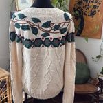 Abercrombie & Fitch Vintage  Cream Diamond Knit Leaf Vine Pullover Sweater Photo 1
