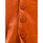 Dialogue  Orange Button Front Leather Blazer Jacket Size XS Photo 1