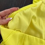 Elegant Yellow Satin Halter Midi Dress with flower detailing Size 6 Photo 9