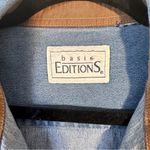 basic editions  Denim Button Down Shirt Vintage Womans XL Photo 3