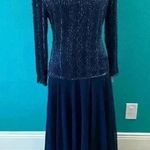 Brilliante by J.A. Dark navy blue beaded formal dress in size small Photo 0