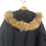 Maje Dark Blue Raccoon Fur Trim Hooded Sherpa Parka Coat Size Large Photo 7