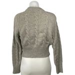 Acoa Women's Gray Cable Knit Floral Long Sleeve Crop Cardigan Sweater Top Size M Size M Photo 2