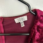 Tobi NWT Wine Red Velvet Deep V Long Sleeve Mini Dress Size XS Photo 9