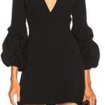 Alexis NWT Pintucked Sleeve V Neckline Fia Mini Dress Black Women's Size Medium Photo 0