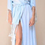 Jen's Pirate Booty JENS PIRATE BOOTY Rio Phoenix Fringe Kimono Light Blue Sz C (M/6) Photo 0