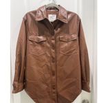 Wilfred NWT Aritzia Cognac The Ganna™ Shirt Jacket Vegan Leather Sz XS Photo 1