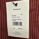 Ariat Women’s Kirby Stretch Fired Brick Pinstripe Button Down Shirt Size 1X NWT Photo 4
