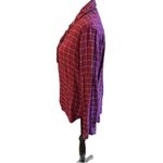 Harper  Lace Up Grid Print Blouse Sz L Photo 3