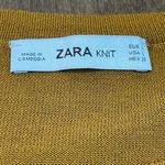 ZARA  Knit Balloon Sleeve Blouse Women's Size Large Neutral Fall Colors Viscose Photo 3