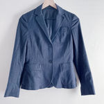 Theory • Pin Stripes 2-Button Style Fitted Blazer in Charcoal Grey, Size 4 Photo 0