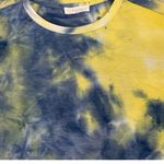 Elodie  Dress Tie Dye Blue Yellow Crew Neck T Shirt Dress Size Women's Small Photo 3
