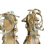 Ulla Johnson  Cora High Heel Ankle Strap Sandals Seashell Leather Size 40 9.5 Photo 5