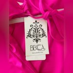 Becca NWT  by Rebecca Virtue Pink Asymmetrical One-Piece Swimsuit L48555; L Photo 3