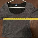 Old Navy  Black & Silver Sparkly Croptop. Medium. Great clubbing or New Years Top Photo 3